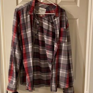 Mens red/gray flannel shirt